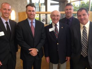 ATC's (L to R) Nick Enger, David Goodwin, Clayton Connor, and Louie Hollmeyer with Goering Center Founder John Goering (center).